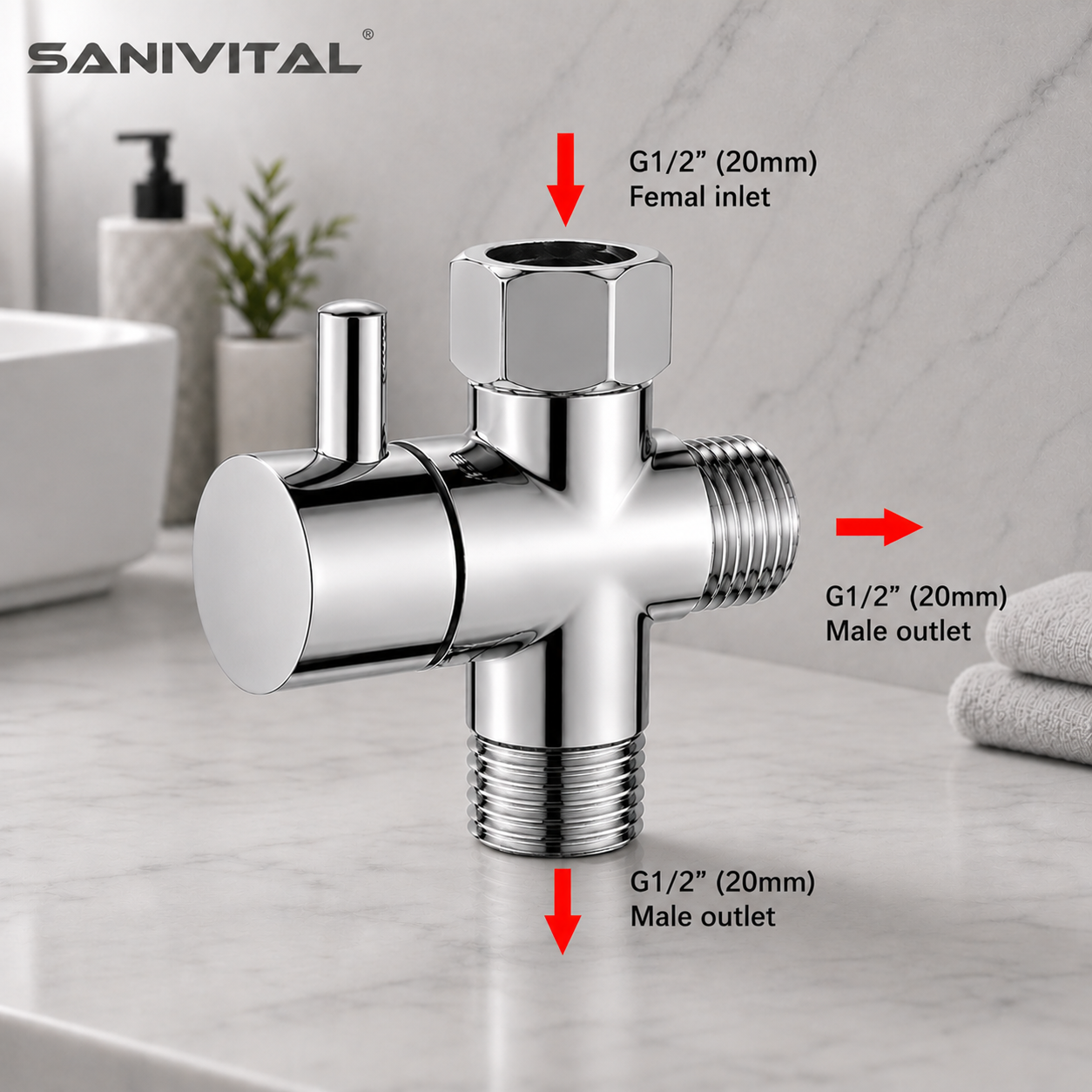 SANIVITAL 3-Way Shower Diverte - Shower Valve Cartridge บทวิจารณ์และราคา
