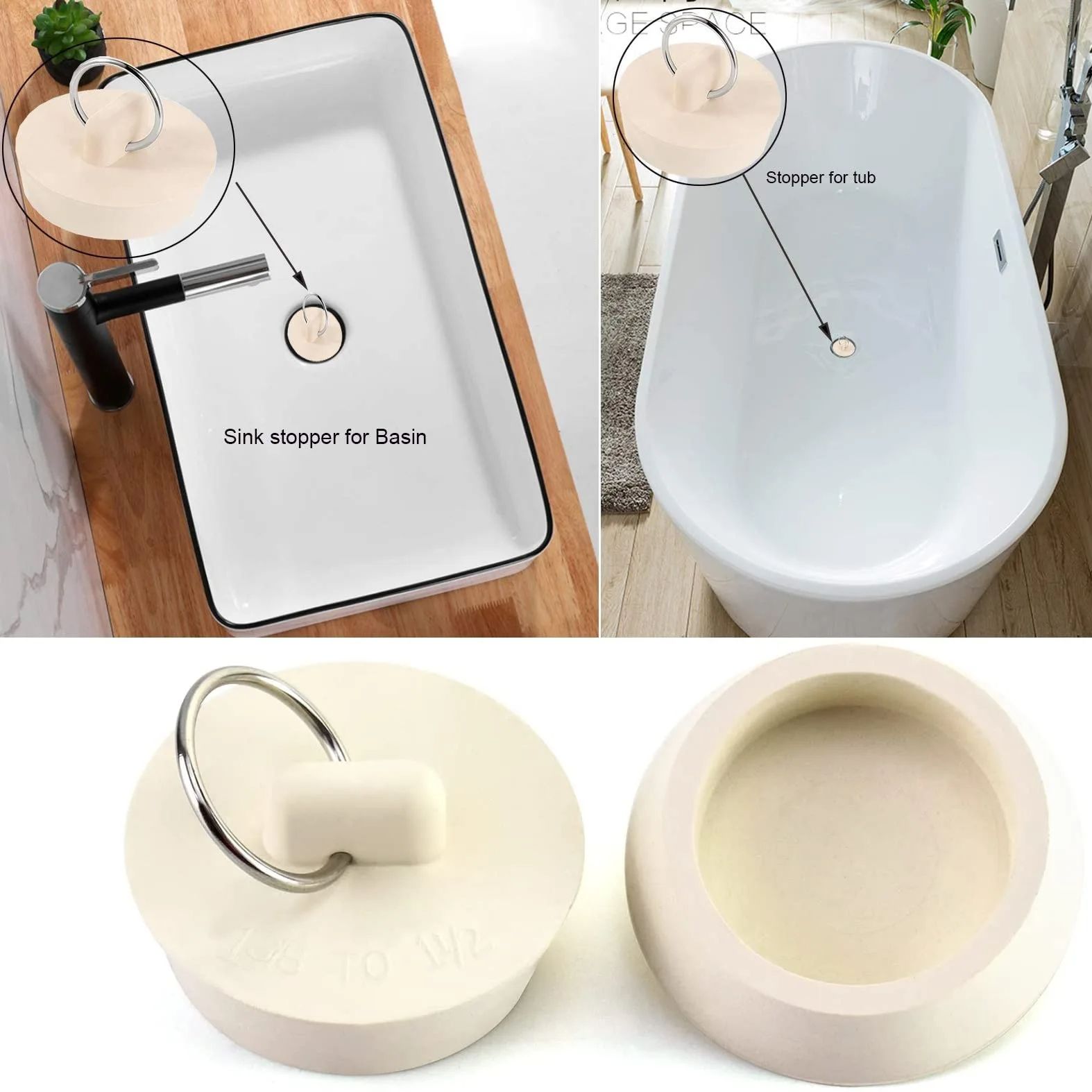 1pcs Rubber Round Tub Stopper  - Drain Pipe Clip บทวิจารณ์และราคา