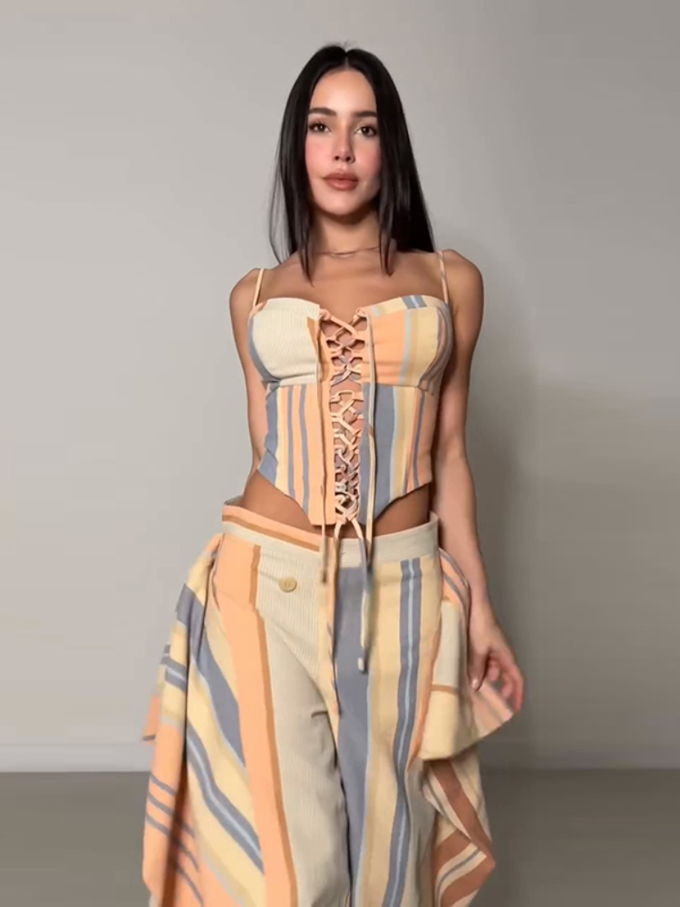 Chic Lady Printed Pant Set Lac - Pipe Bending Spring บทวิจารณ์และราคา