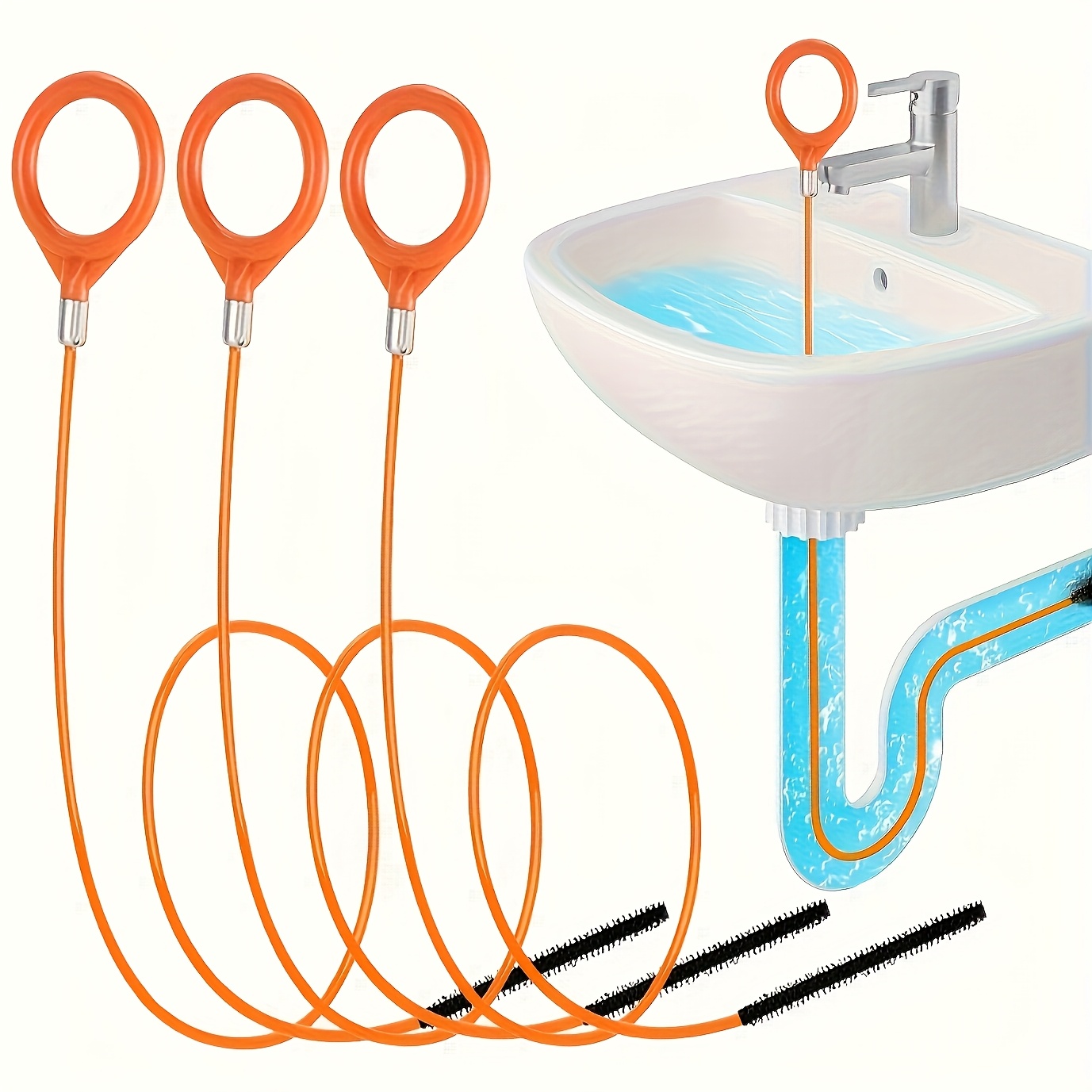Sink Snake Hair Remover Tool,  - Drain Snake Flexible บทวิจารณ์และราคา