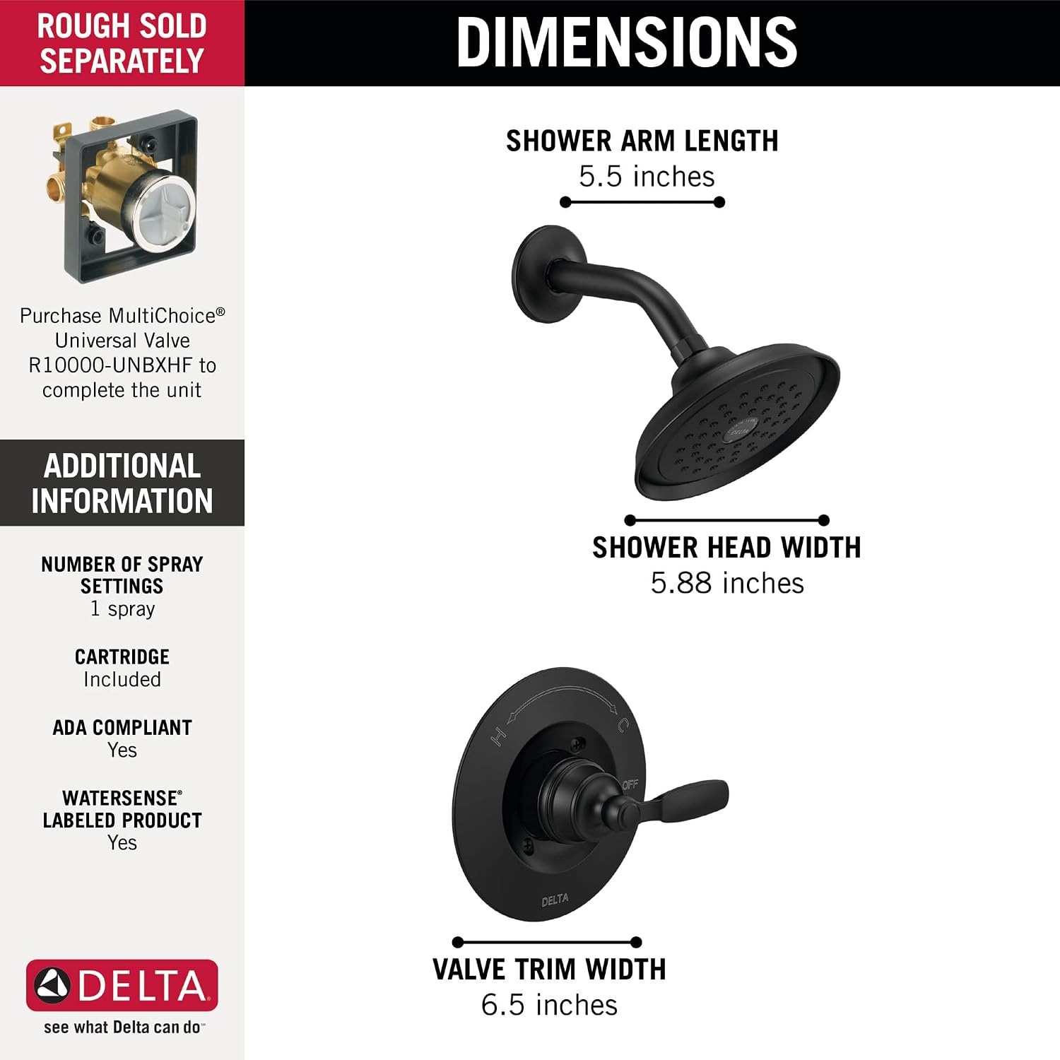 Matte Black Shower Faucet Trim - Shower Valve Cartridge บทวิจารณ์และราคา