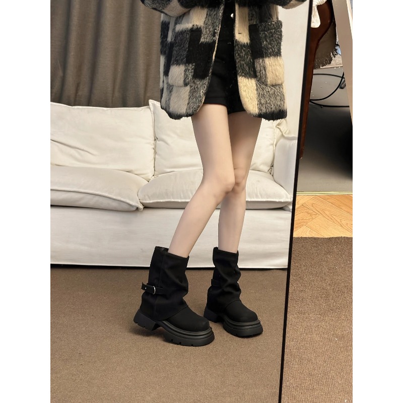 Women's Thick Bottom Boots Bri - Pipe Bending Spring บทวิจารณ์และราคา