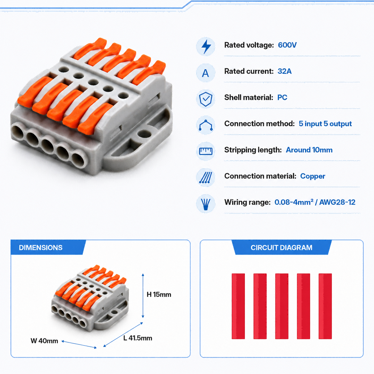 Wire Connectors 2-30 Pins Fast - Push Fit Connector บทวิจารณ์และราคา
