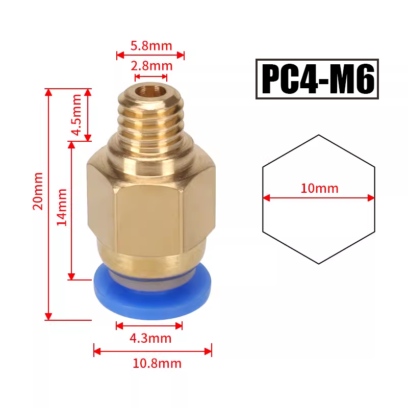 10Pcs/Lot PC4-M6 PC4-01 Quick  - Ptfe Tape Thread บทวิจารณ์และราคา